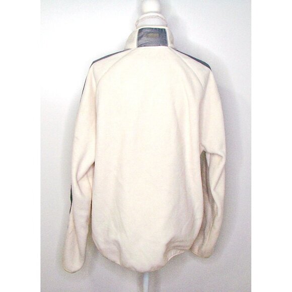 Calvin Klein 1/4 Zip Fleece & Nylon Trim Jacket Coat Pullover Ivory Gray Sz XL - Picture 4 of 11